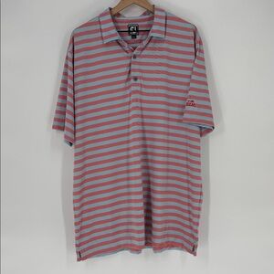 FootJoy blue red stripe athletic fit Golf Polo 2xl monogrammed kllm